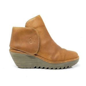 Fly London Tan Leather Ankle Boots